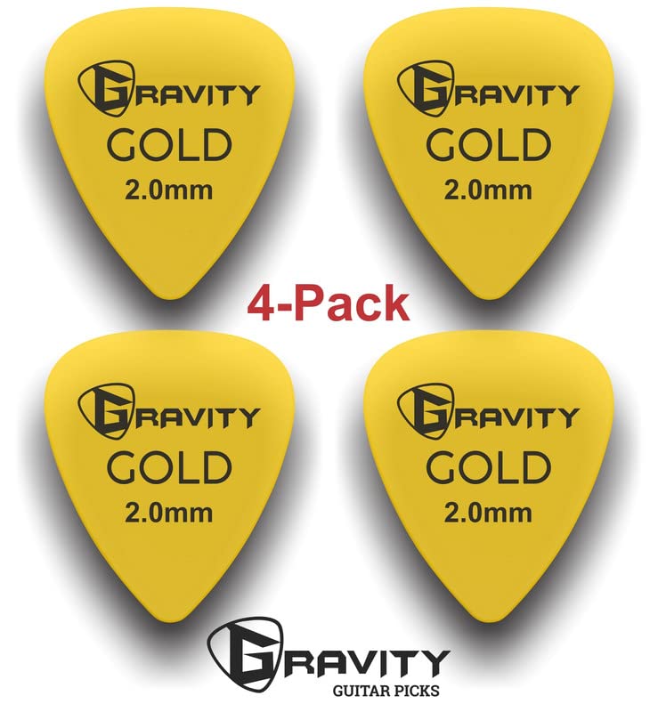 Gravity Gold Series Guitar Picks - Perfect For Beginners & Professionals | Pack Of 4