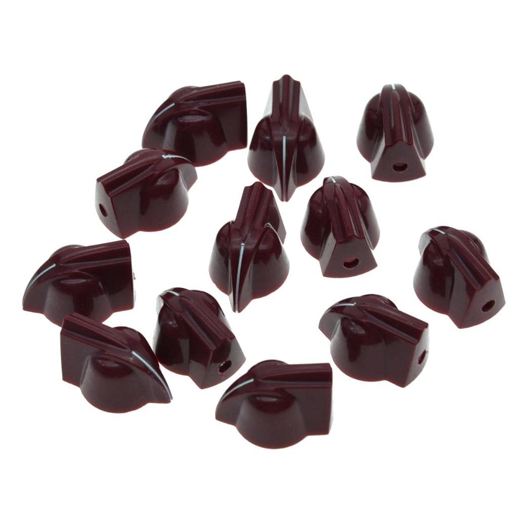Dopro 12-Pack 1/4'' Universal Vintage Raised Mini Chicken Head Knobs Small Size Guitar Bass Potentiometer Knobs Amplifier Knob E