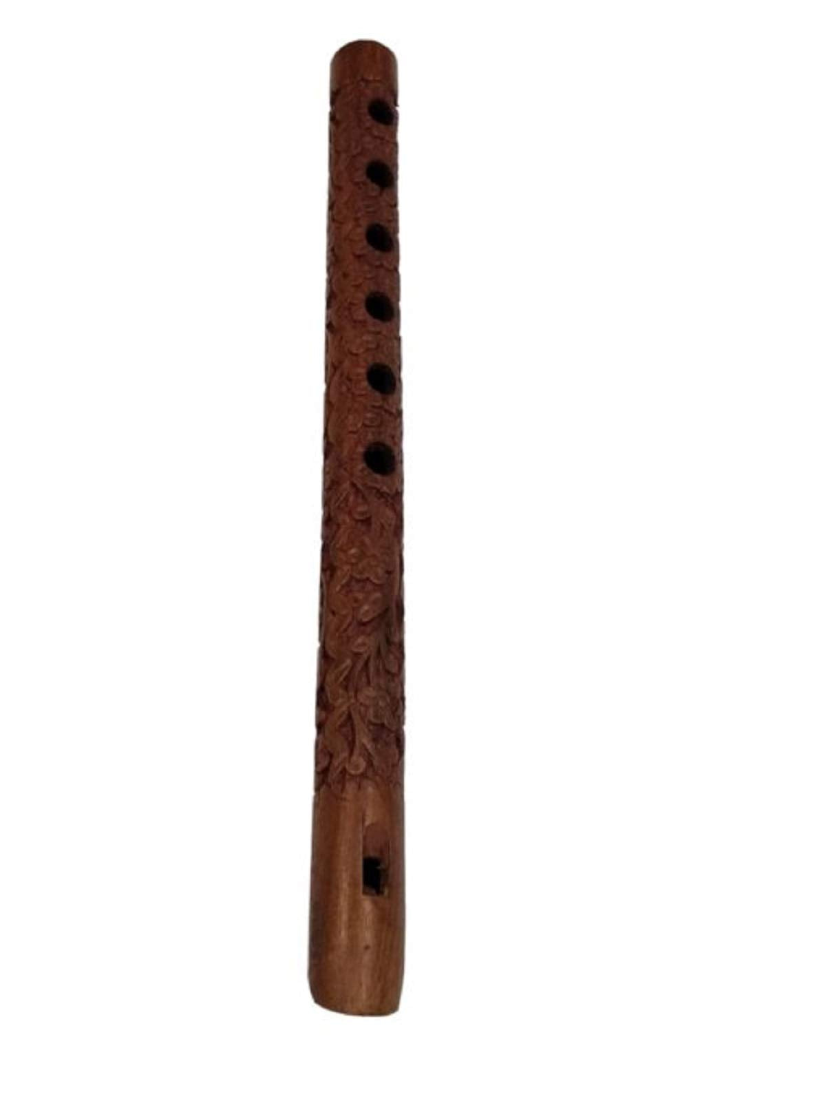 Unique 13'' Exotic Authentic Traditional Bamboo Wooden Flute Great Sound Indian Musical Instrument By Bethlehem Gifts Tm (Hand C