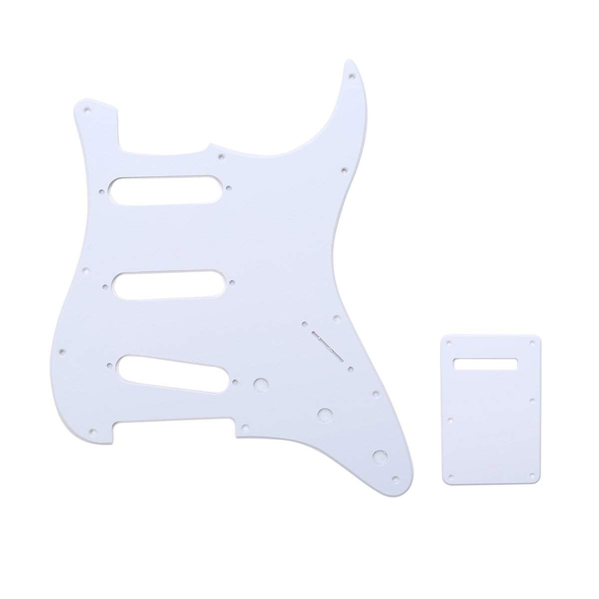 Musiclily Sss 11 Holes Strat Electric Guitar Pickguard And Backplate Set For Fender Us/Mexico Made Standard Stratocaster Modern