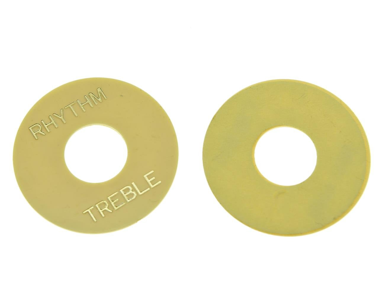 Dopro 2pcs Cream with Gold Letter LP Guitar Toggle Switch Washer Plate Rhythm Treble Ring for Les Paul