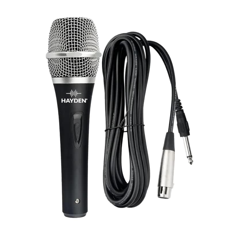 Hayden Bk-103 Dynamic Cardioid Vocal Microphone With 5-Meter Xlr Cable, On/Off Switch, Smart Noise Reduction, Metal Body Compati