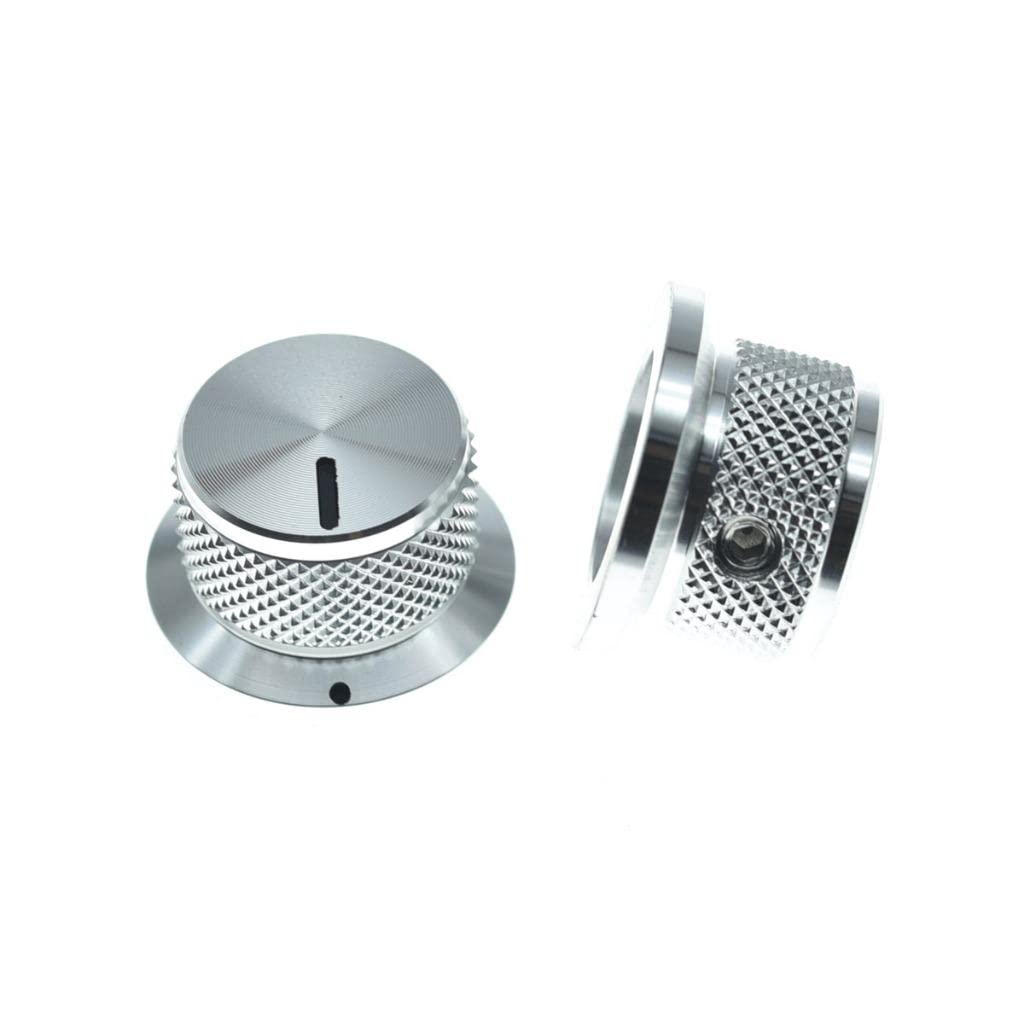 4-Pack Set Screw Style Aluminium Potentiometer Knobs 1/4'' Universal Top Hat Knobs Bell Volume Tone Control Knobs for Guitar/Bas