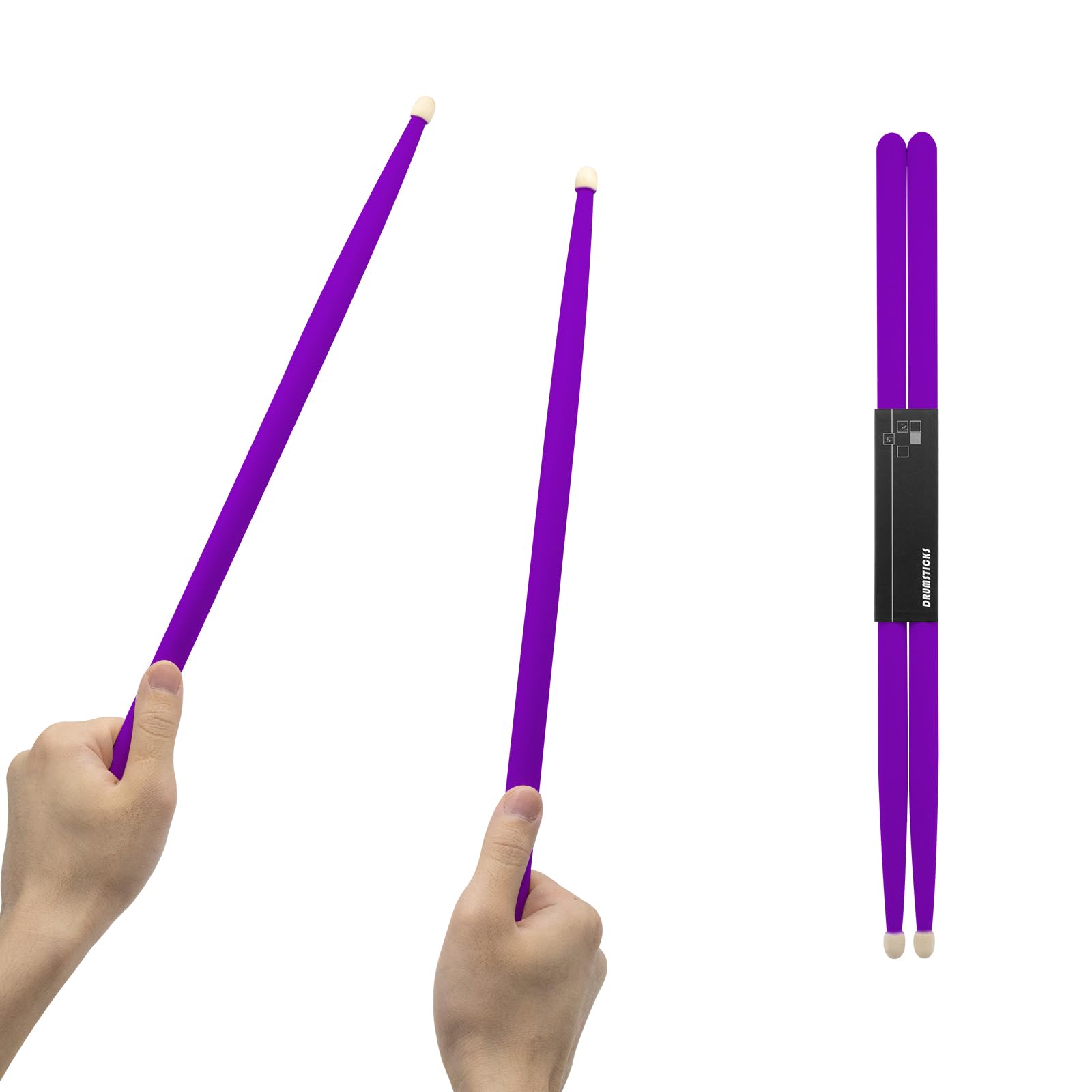 CashBeat 5A Maple Wood Drumsticks, Non-Slip Grip, Classic Purple Drum Stick for Kids Adults Beginner, Percussionists Drumming Ac
