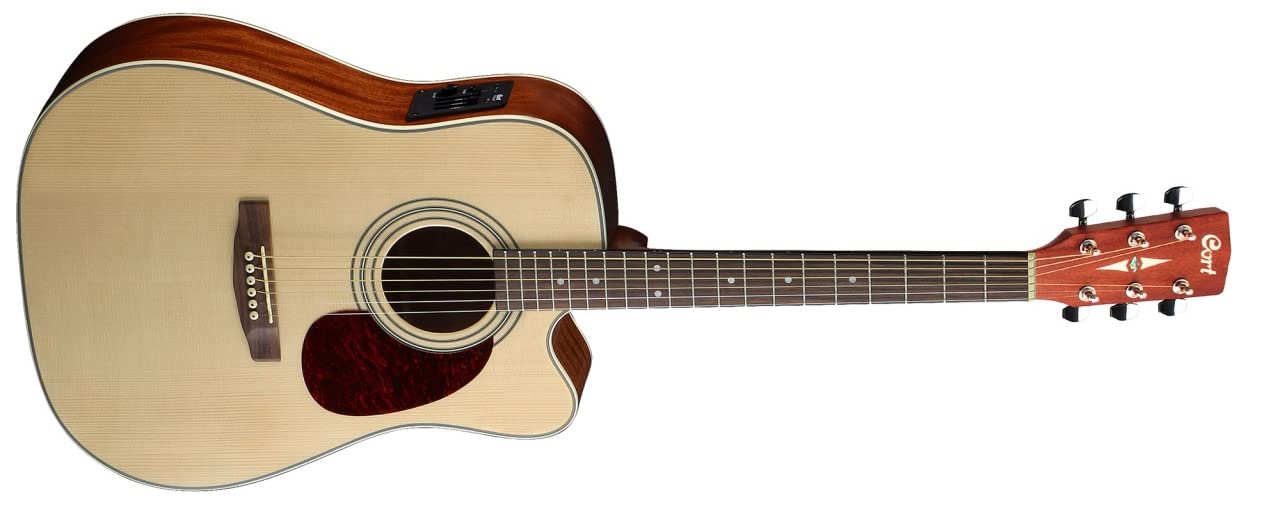 Cort Spruce_Wood, Mahogany_Wood Acoustic Guitar With Cutaway Electronics Mr500E Open Pore