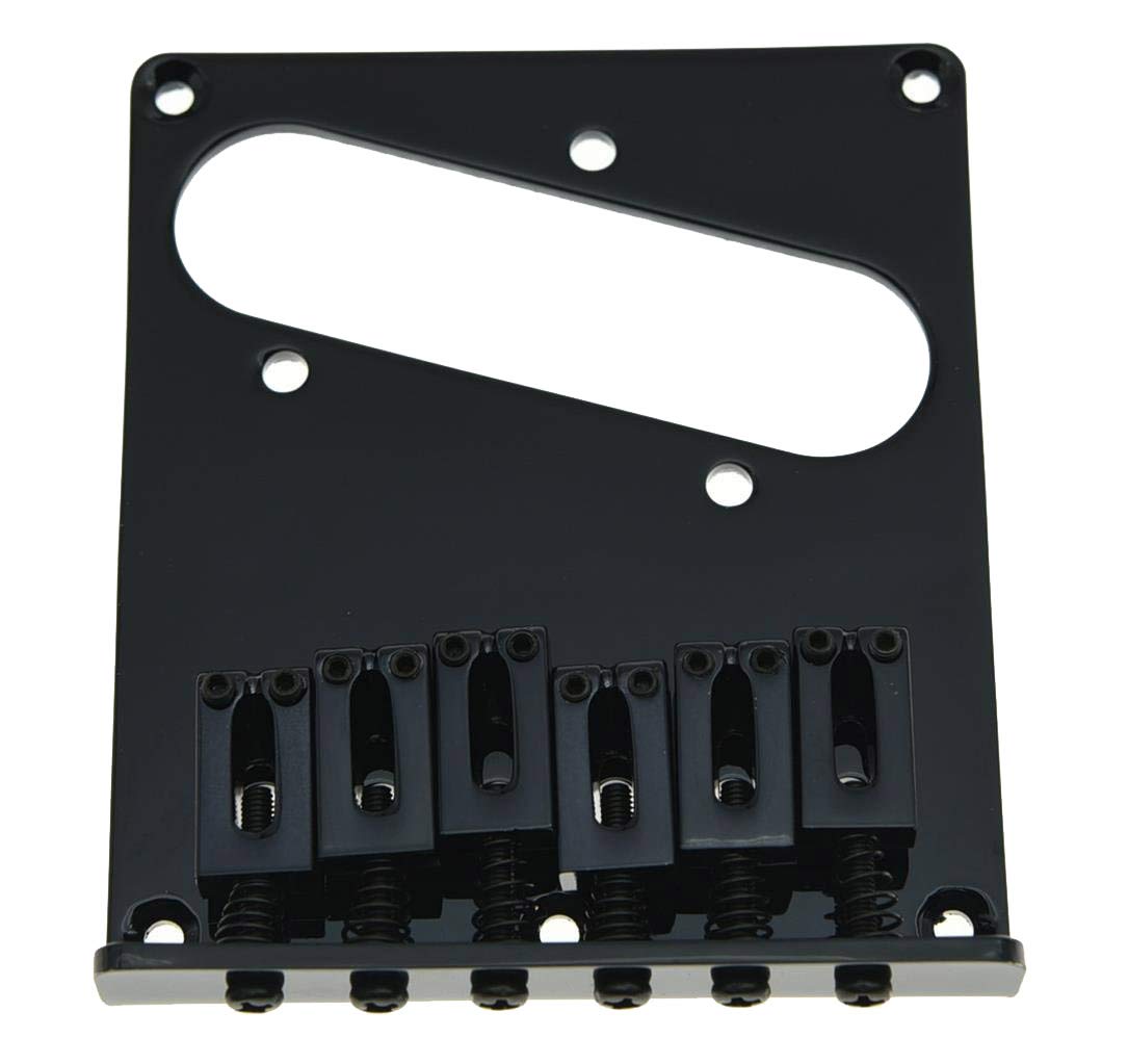 KAISH Tele Single Coil Bridge Guitar Bridge for Telecaster Guitar Black