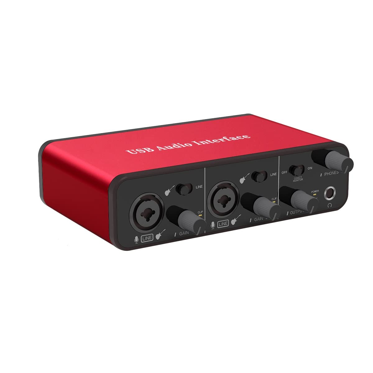 ZUZONG 2i2 Audio Interface Audio Interface USB Microphone Preamps with 48V Phantom Power 24 Bit Support Smartphone/Tablet/Comput