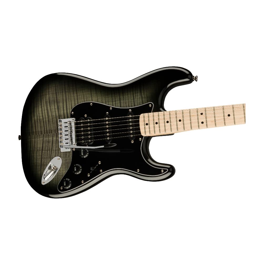 Squier Affinity Series Stratocaster FMT Electric Guitar, Black Burst, Maple Fingerboard