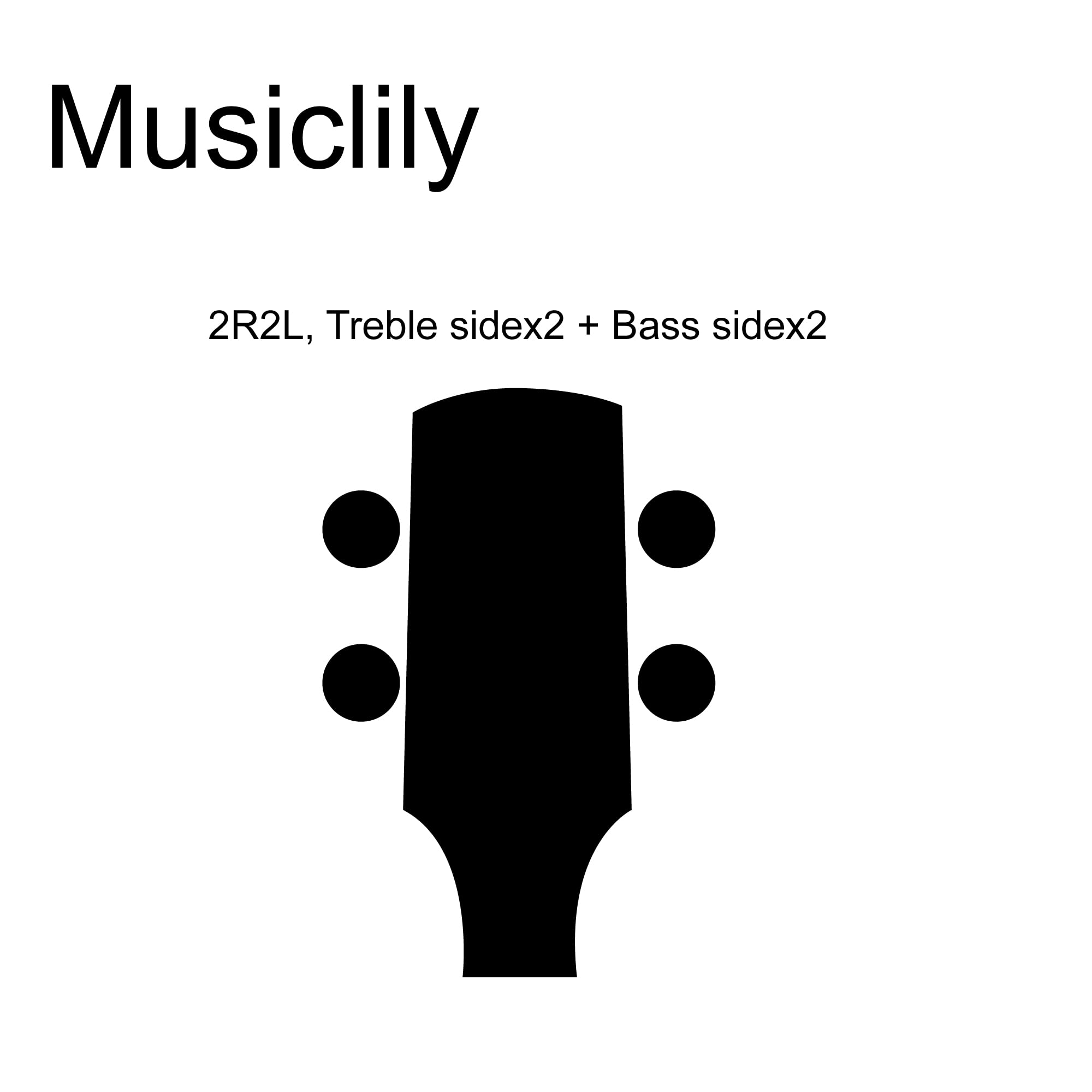 Musiclily Pro 2+2 Sealed Bass TunersTuning Keys Pegs Machine Heads for Ibanez Style Precision Jazz Bass, Black