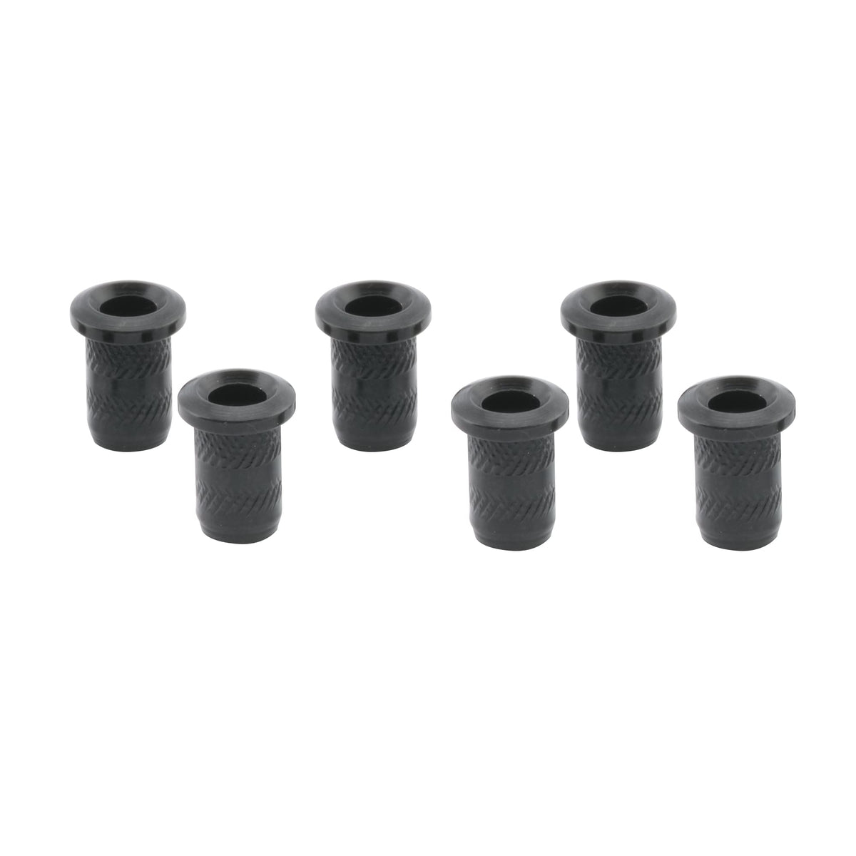 Musiclily Pro 4Mm Steel Top Mounting String Ferrules Guitar String Through Body Ferrules For Electric Guitar, Black (Set Of 6)