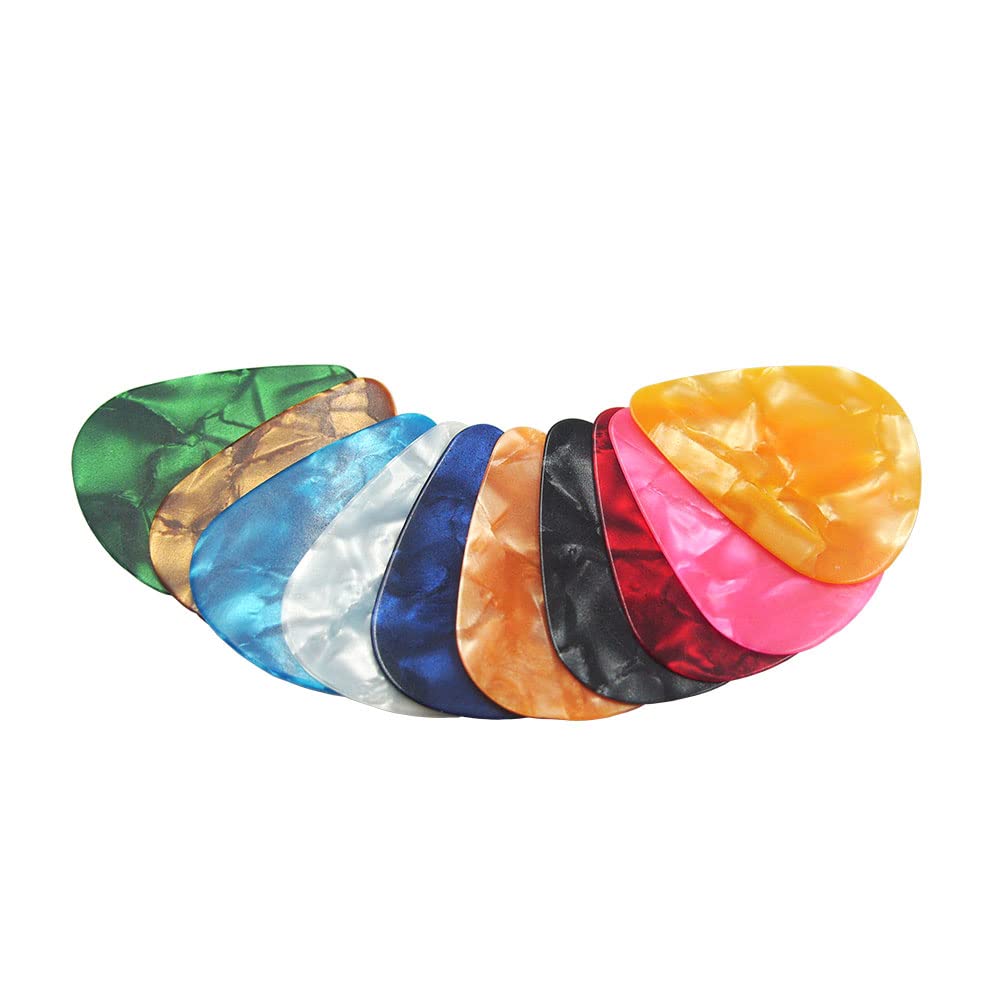 Hyshina Guitar Picks, 30 Pack Celluloid Guitar Pick Plectrums Sampler for Acoustic, Electric or Bass Guitars, Random Colors (Hea