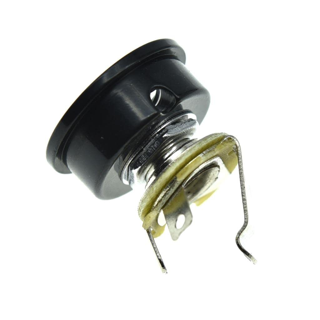 Dopro Black Electric Guitar Jackplate Metric Brass Electrosocket Jack Plate with Black Nickel Brass Mono Output Jack and Screws