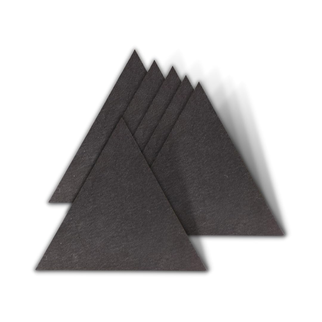 Unidus Acoustics Triangle Acoustic Wall Panels 12 X 12 Inches | 9Mm High Density Pet Sound Absorbing Panels | Noise & Echo Reduc