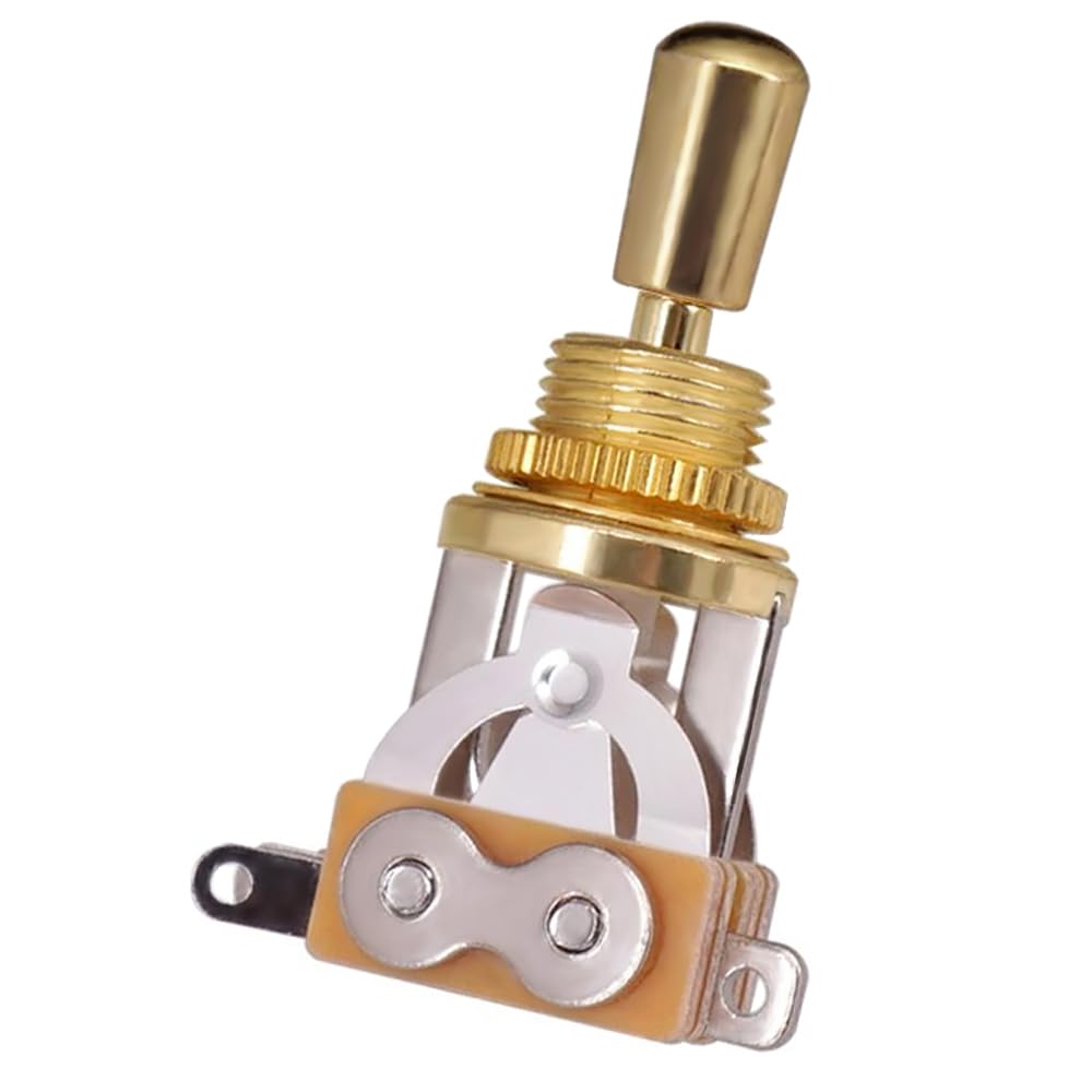 JD.Moon Electric Guitar 3 Way Toggle Switch Pickup Selector Switch with Brass Tip Knob (Gold)