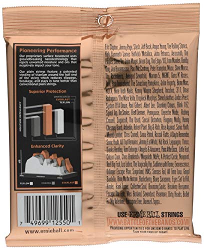 Ernie Ball Everlast Extra Light Phosphor Bronze Acoustic Guitar Strings, 10-50 Gauge (P02550)