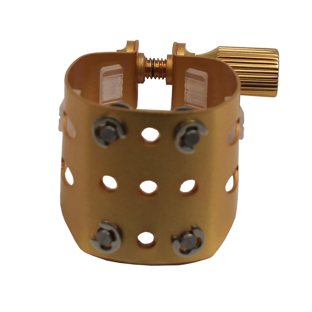 Eastern Music Saxophone Hard rubber mouthpiece Soprano alto Tenor metal ligature Ligature cap (Sandblust gold, Alto MPC)