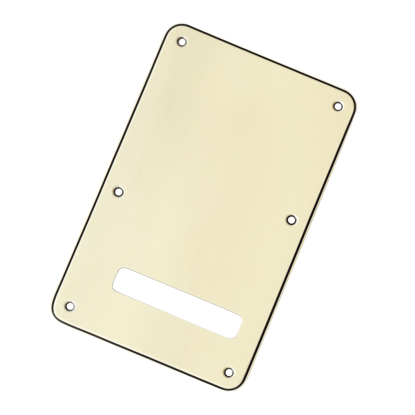Banworks Electric Guitar 3 Ply Backplate 6-Hole Trem Tremolo Cover for USA/Mexican Fender Standard Strat ST JT/HGB-01 Cream