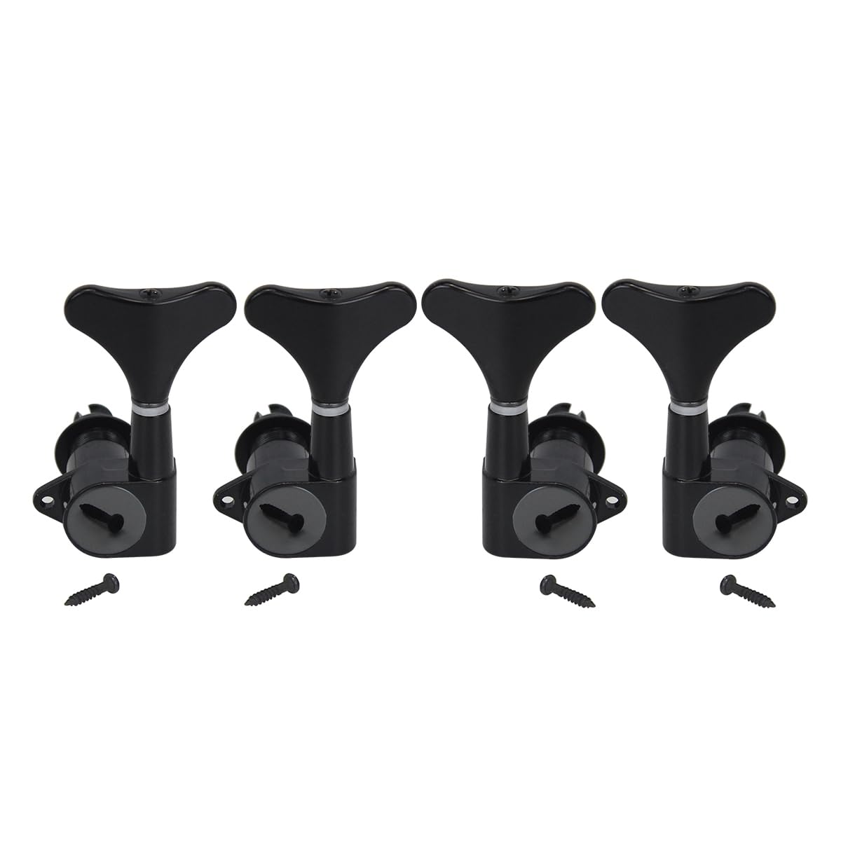 IKN 2L2R Bass Tuners Machine Heads 2+2 Tuning Pegs Key for 4 Strings PB Bass/JB Bass, Black