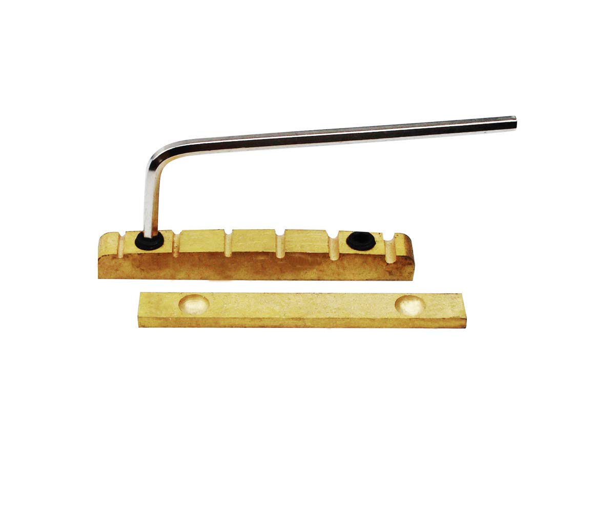 Guyker 43mm Adjustable Guitar Nut - Bell Brass Nut (43 x 5mm) Split Regulation Replacement Parts Compatible with Gibson Les Paul