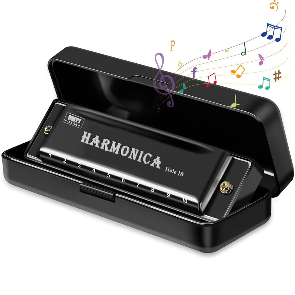 Smitex Harmonica Mouth Organ Musical Instrument Titanium Copper Core Harmonica C Key 10 Hole 20 Tone For Beginners Durable Clear
