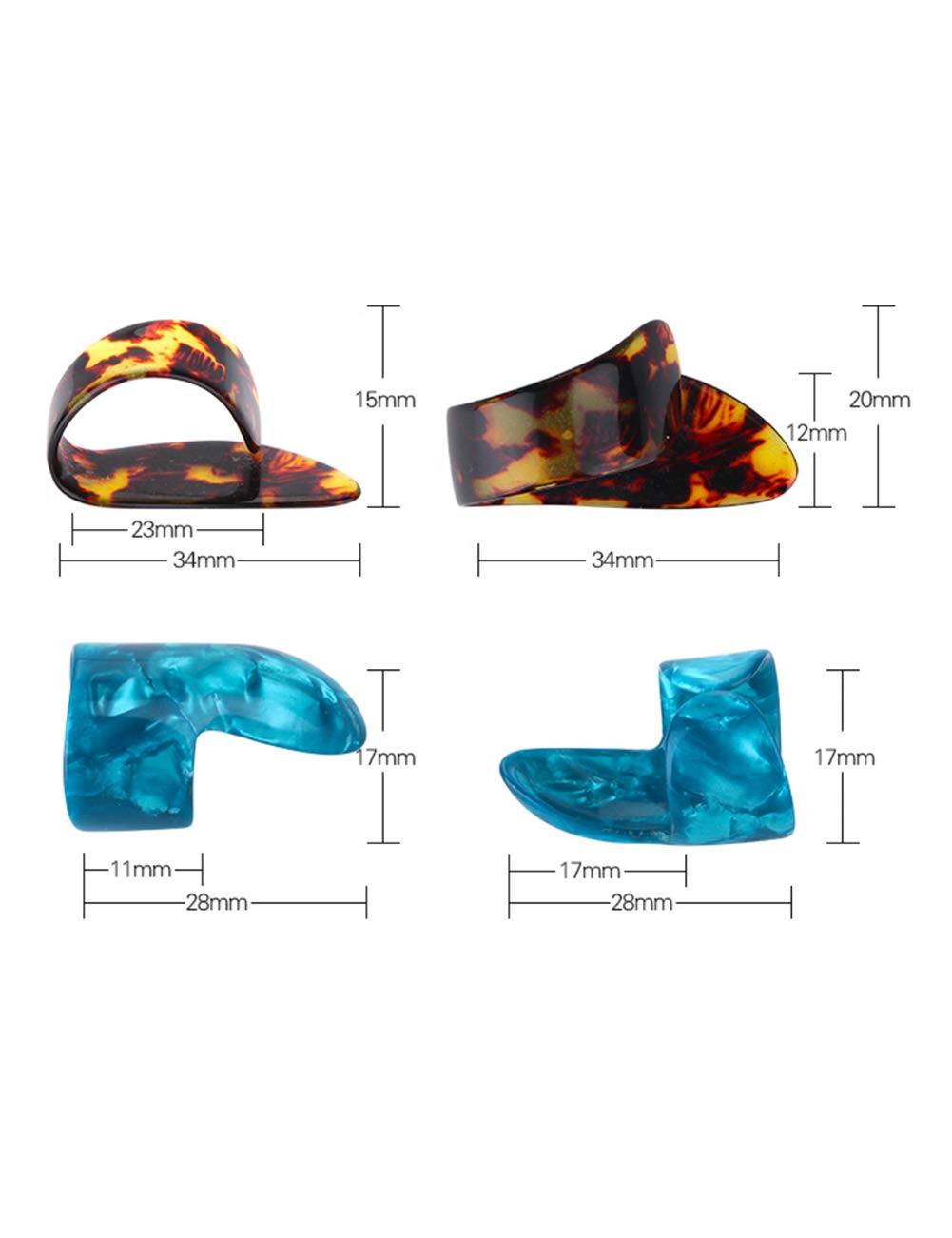 Thumb Finger Picks Plectrum With Plastic Picks Case, SUNLP Stainless Steel Metal Celluloid Guitar thumb finger picks and Free 8p