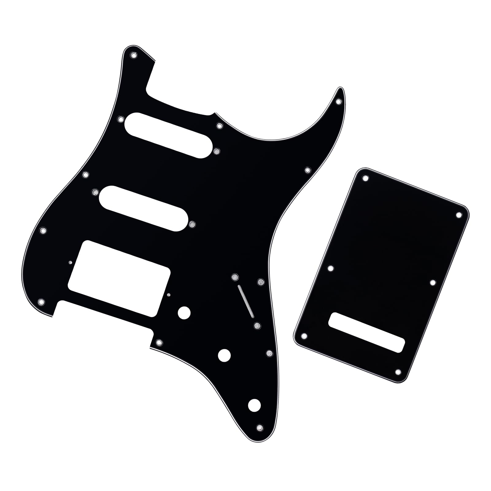 Banworks 3Ply Strat HSS Pickguard 11-Hole SSH Pickguard Scratch Plate with Backplate 6-Hole Trem Tremolo Cover Set for USA/Mexic