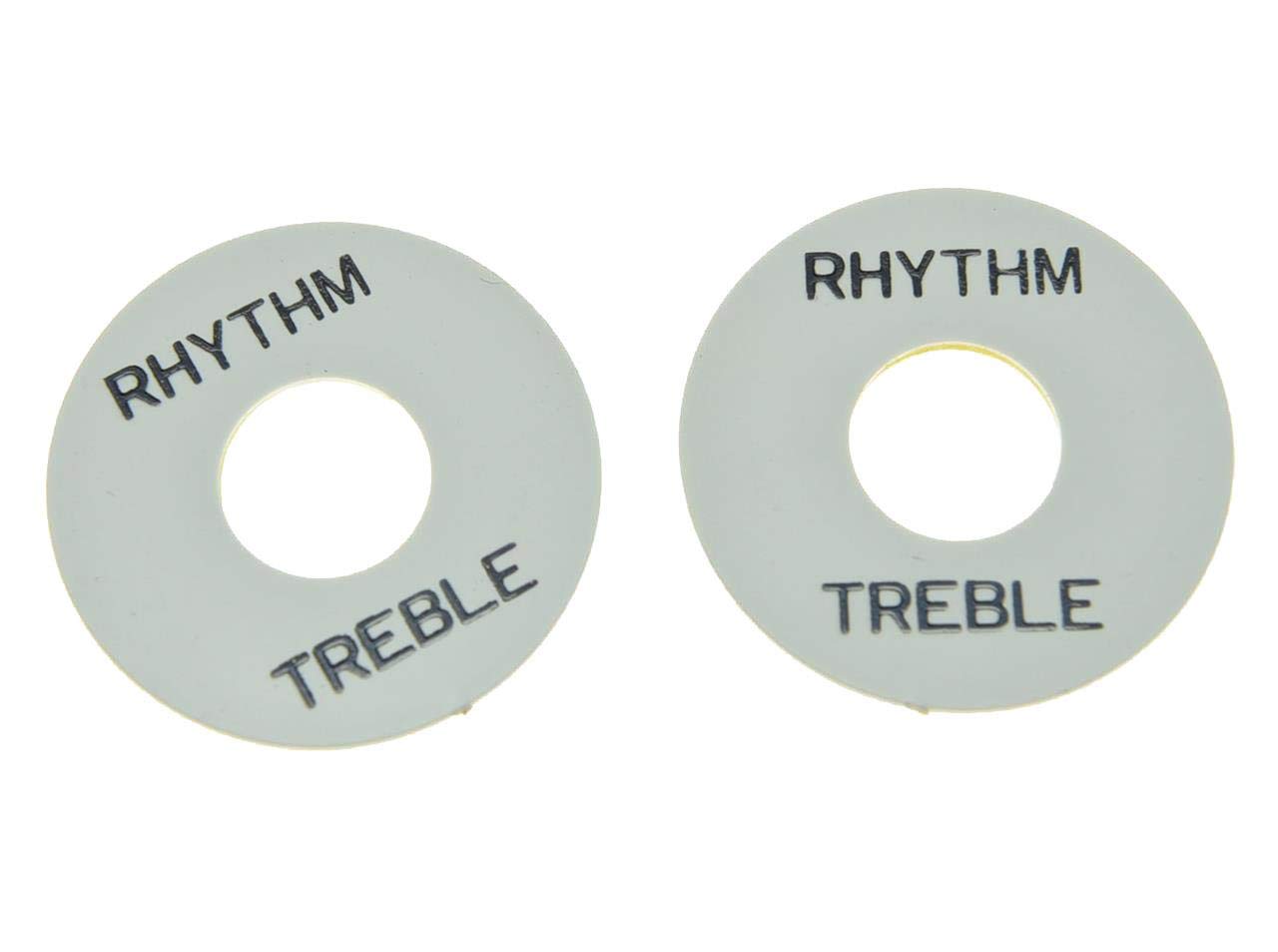 Kaish 2Pcs White With Black Lp Guitar Toggle Switch Washer Plate Rhythm Treble Ring For Les Paul