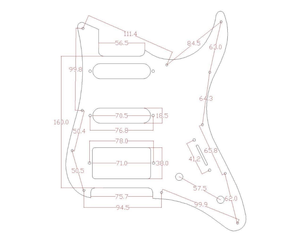 KAISH Guitar HSS Pickguard and Tremolo Trem Cover Back Plate fits Yamaha PACIFICA Guitar Black/White Grid