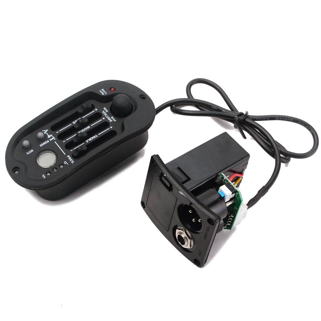 Club Bollywood4 Band A-4T Eq Folk Guitar Preamp Equalizer Piezo Pickup With Lcd Tuner 10Cm