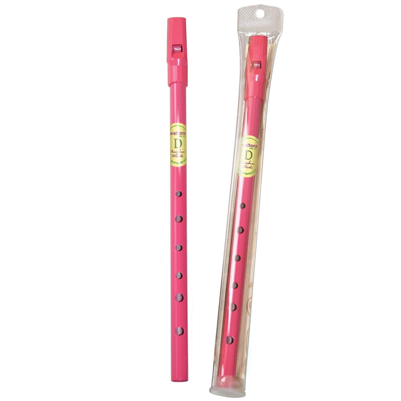 Waltons Pink Whistle Tube - Fun & Colorful Tin Whistle - Key of D - Irish & International Instrument - Perfect for Beginners