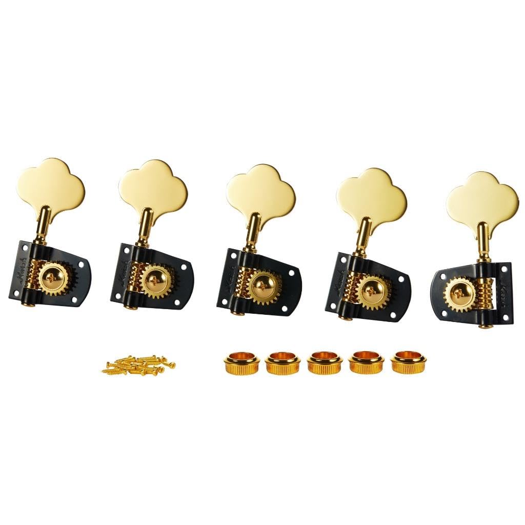 Cloverleaf 5 String Bass Guitar Tuners Bass Tuning Machine Heads 5 String Bass Tuning Keys Pegs for American Standard/Highway On