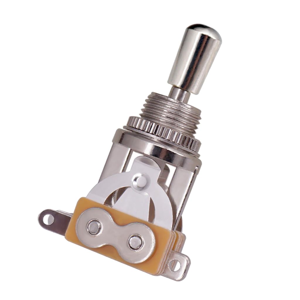 Jd.Moon Electric Guitar 3 Way Toggle Switch Pickup Selector Switch With Brass Tip Knob (Chrome)