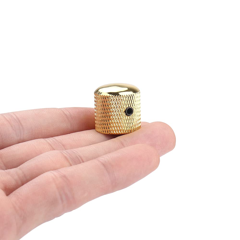 XIYANGJUAN 4Pcs Metal Guitar Knobs Gold Volume Tone Control Knob Dome Knobs with with Allen Keys Screws for Fender Telecaster Gi