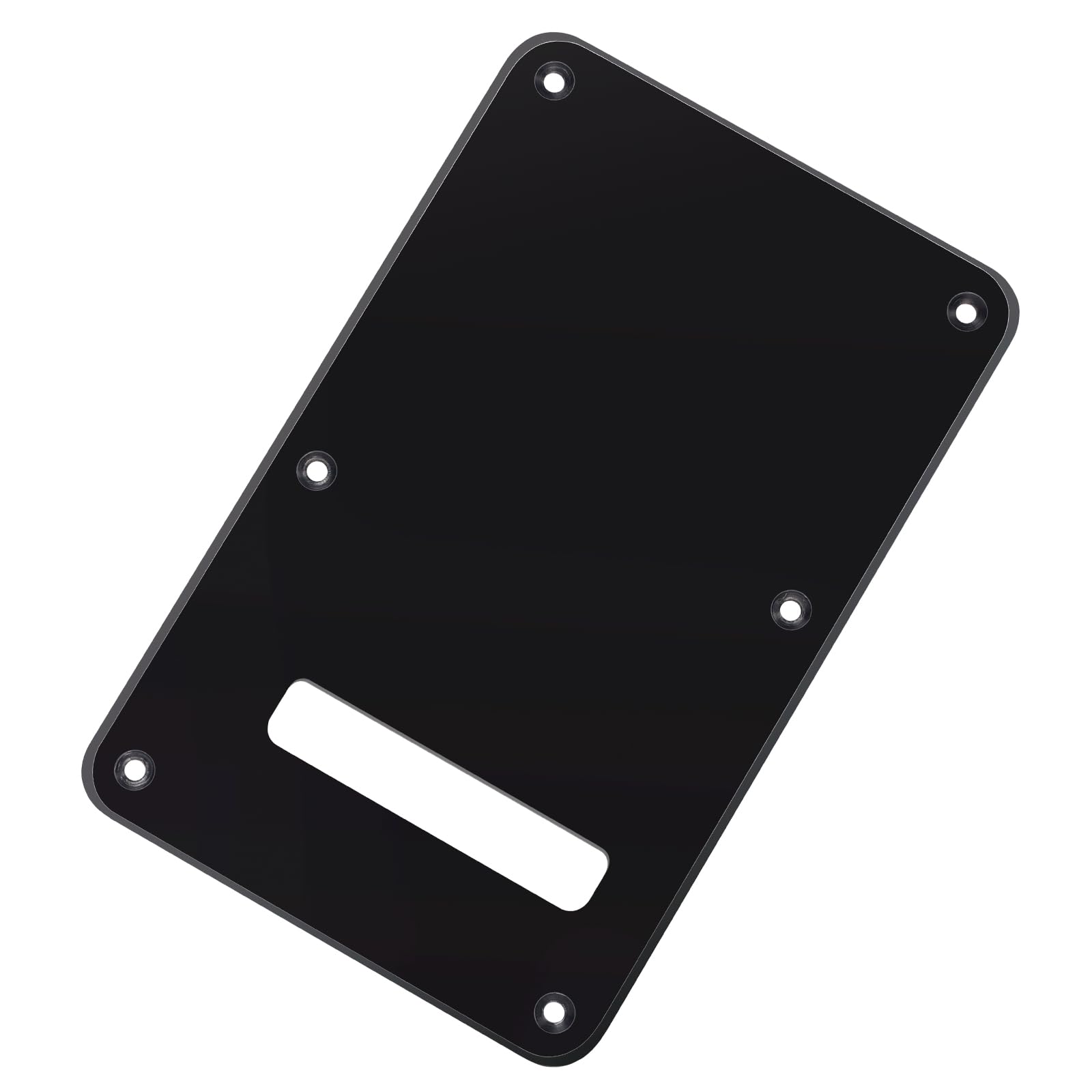 Banworks Electric Guitar 1 Ply Backplate 6-Hole Trem Tremolo Cover for USA/Mexican Fender Standard Strat ST JT/HGB-01 Glossy Bla