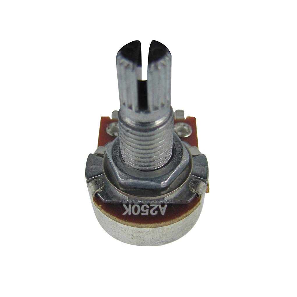 FLEOR 2pcs Small Size Guitar Pots 18mm Split Shaft A250K Potentiometers Audio Taper