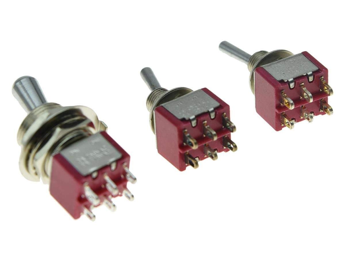 SALECOM Guitar Fat Bat Toggle Switch DPDT 2 Way ON ON with 2 Mini ON ON Toggle Switches