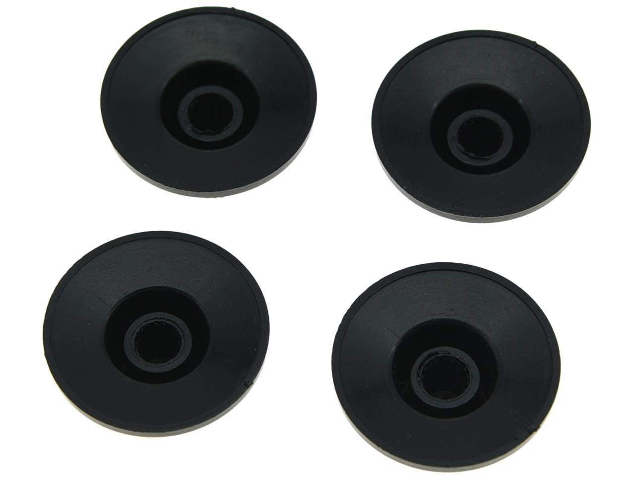 KAISH 4X Black with Silver Cap LP Guitar Witch Hat Knobs Top Hat Knob for Epi Les Paul SG