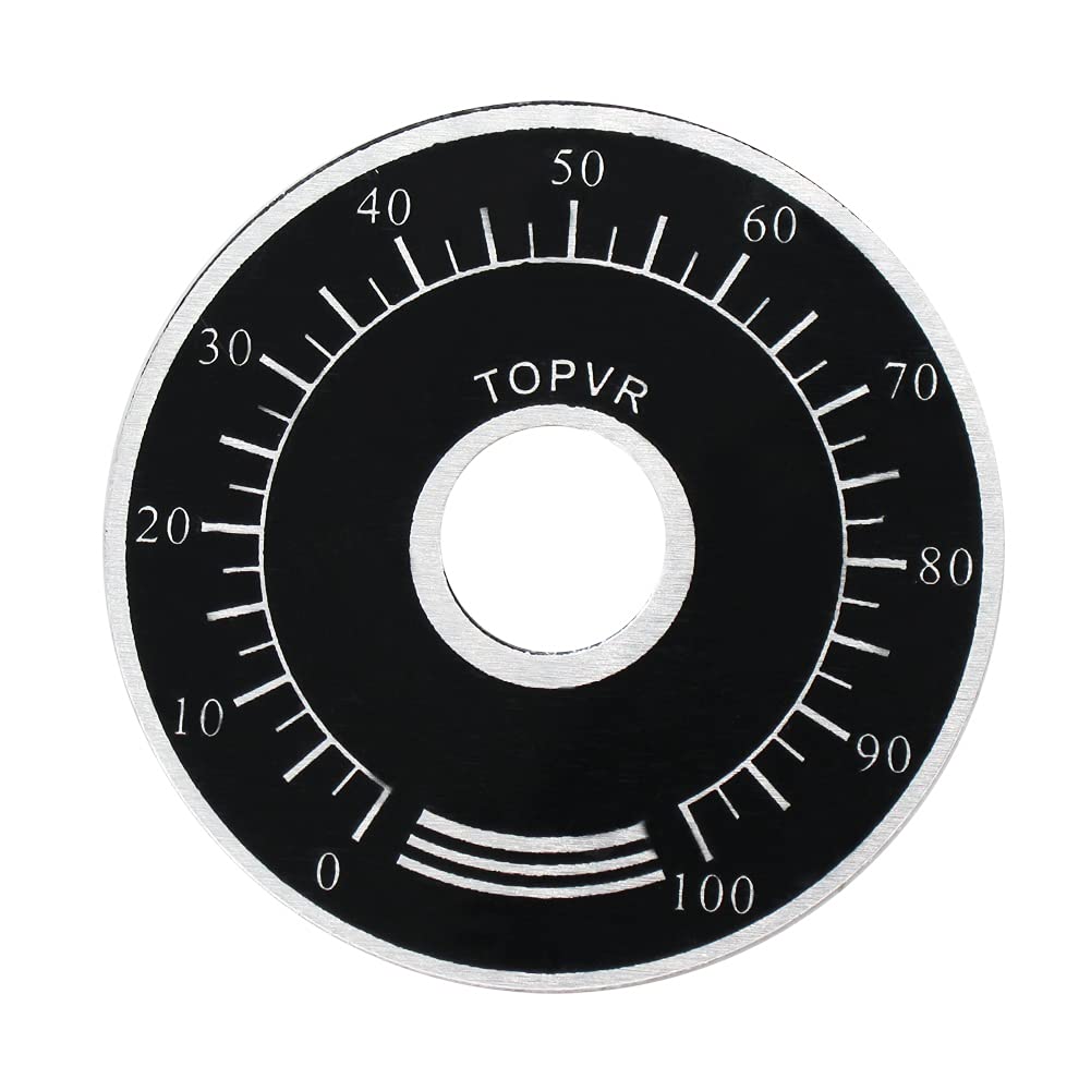 mxuteuk 10Pcs Black Potentiometer Control Knob Volume Audio Electric Guitar Bass Screw Type 26 x 15mm (d*h) + 10pcs 0-100 Scale