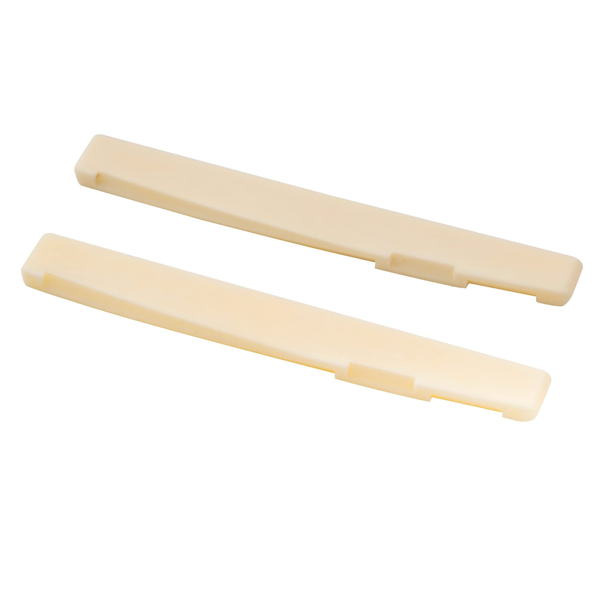 Musiclily 6 String Acoustic Guitar Bone Bridge Saddle for Taylor Martin Guitar, 72x3x9mm (Pack of 2)
