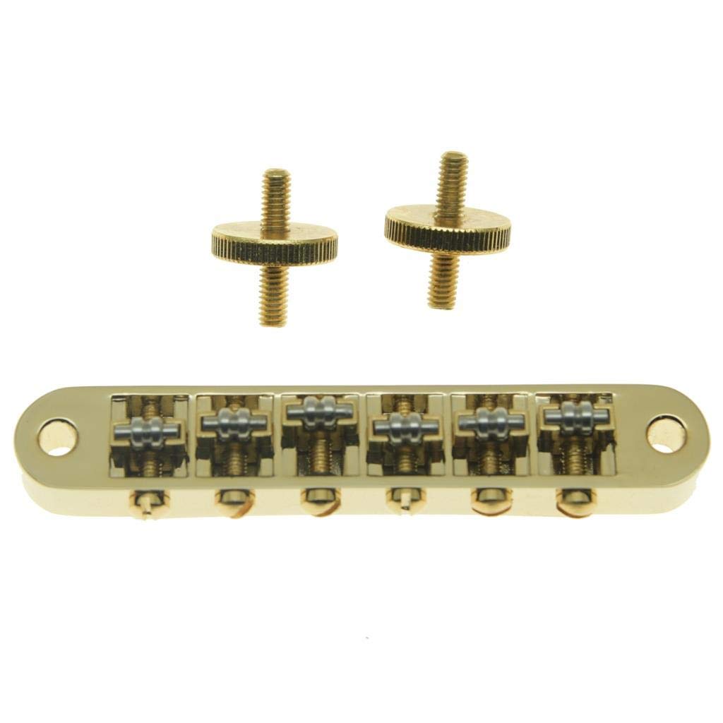 Dopro Gold Guitar Roller Saddle Bridge Tune-O-Matic Bridge For Usa Les Paul,Sg,Es Dot,Gretsch Bigsby T-O-M With M4 Posts