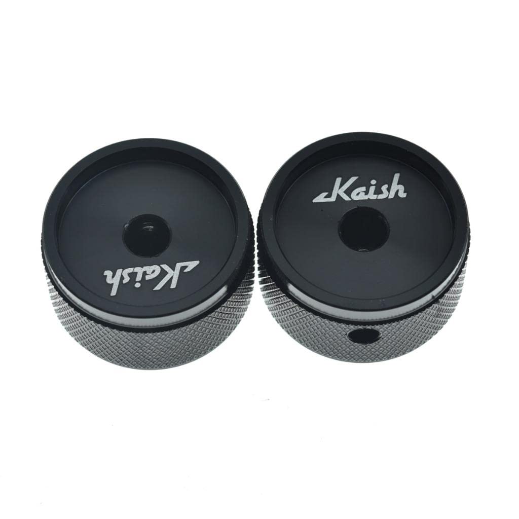 KAISH 2-Pack 1-3/16''(30mm) Diam. Aluminium Potentiometer Knobs 1/4'' Universal Metal Pot Knobs with Indicator and Set Screw for