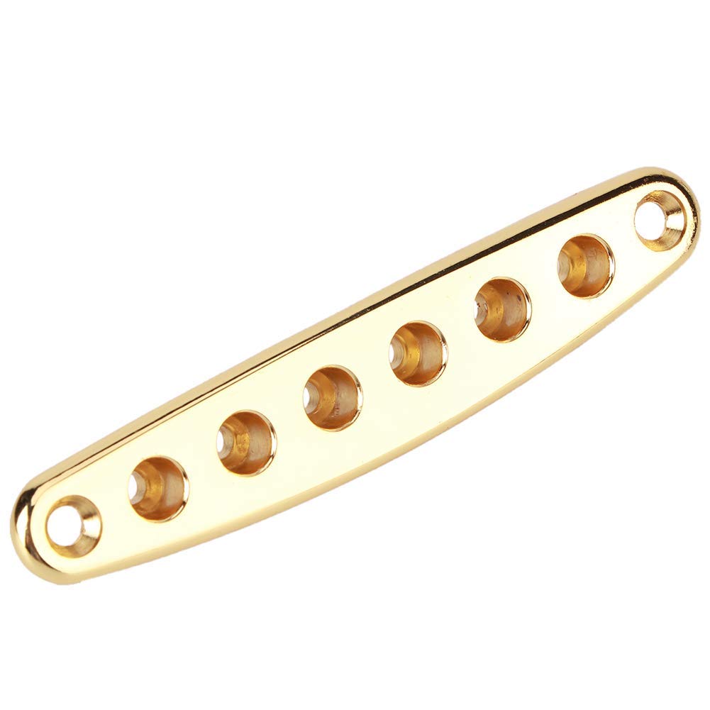 Guitar String Through Plate,Guitar Bridge String Thru Body Ferrule Bushing Plate Zinc Alloy For Electric Bass Guitar Parts(Gold)