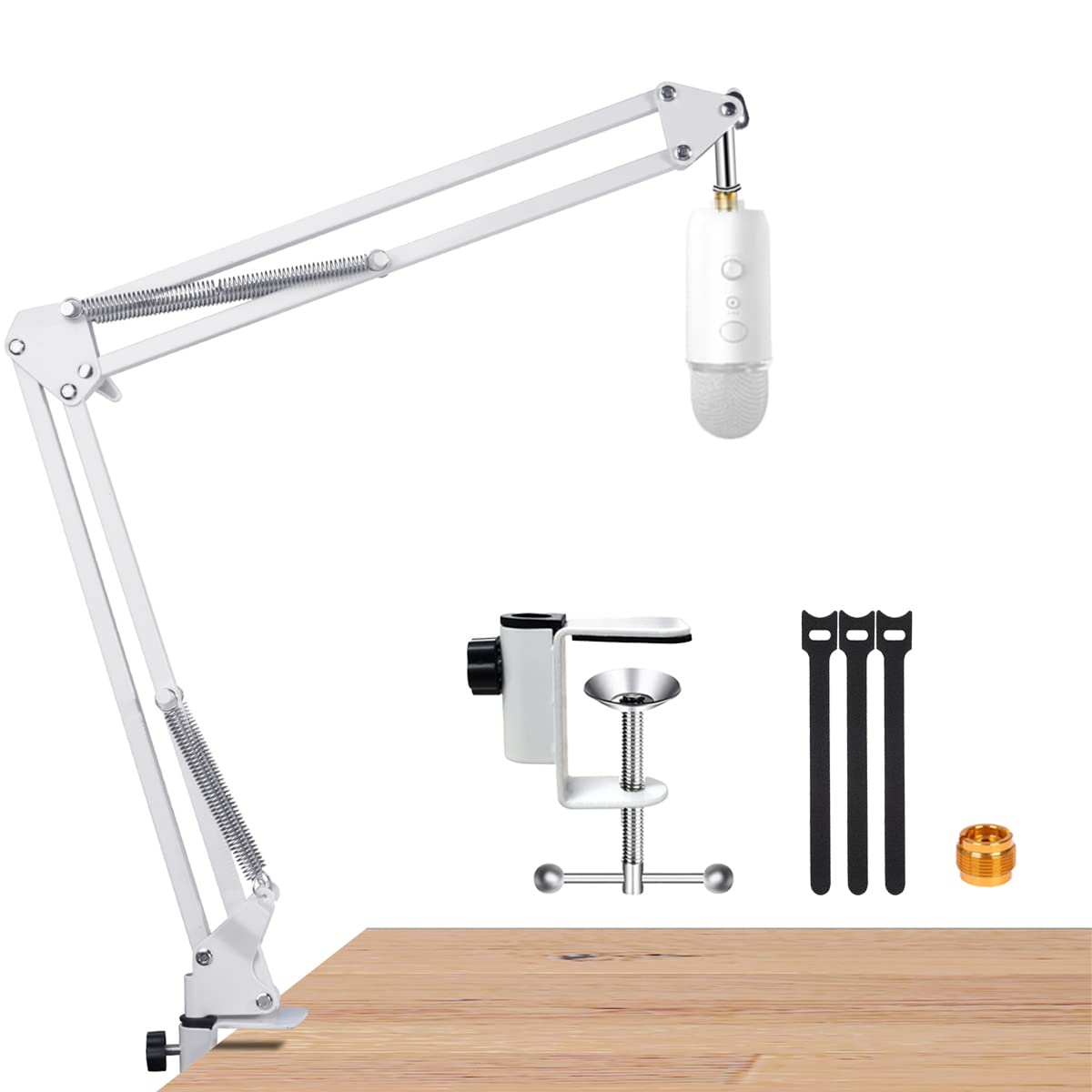 For Blue Yeti White Boom Arm, Mic White Desk Stand Compatible With Blue Yeti Nano Microphone, Blue Yeti X Mic White Arm Stand Pe