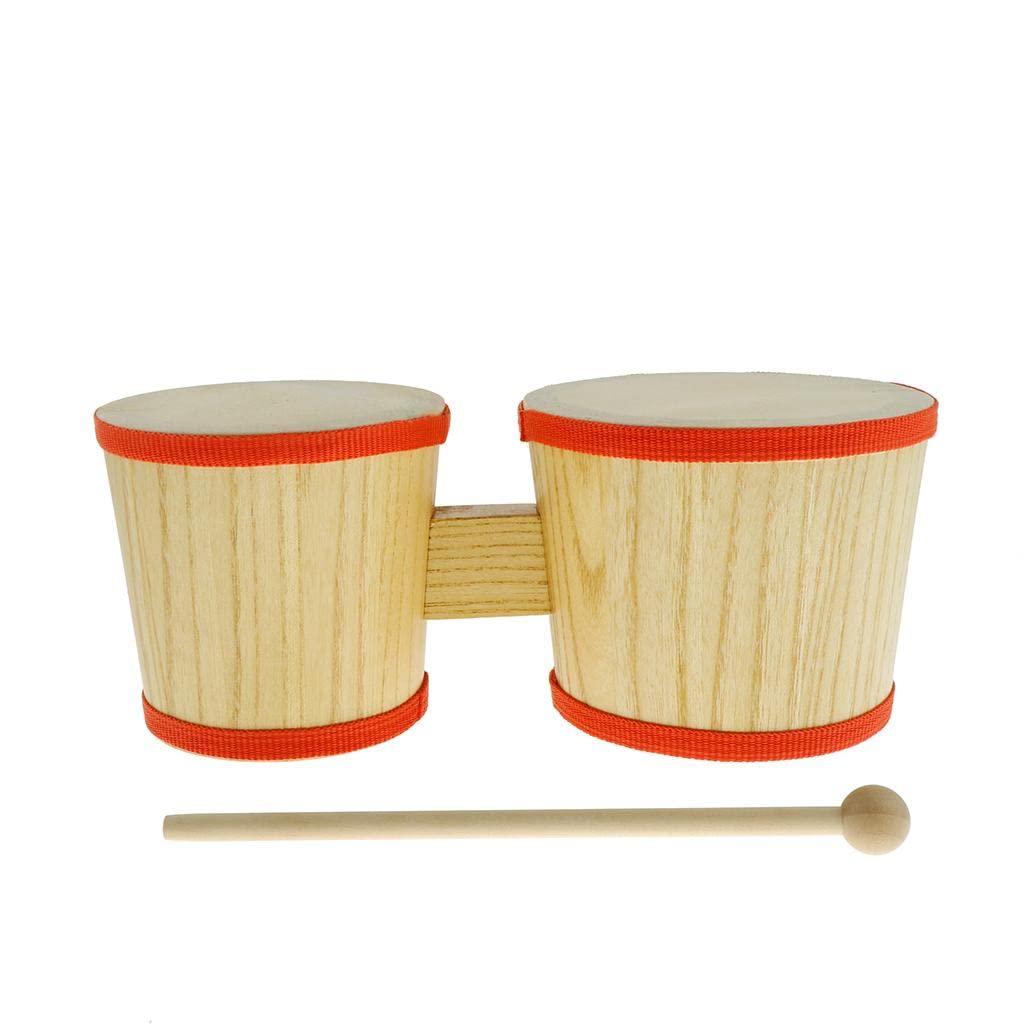 Calandis Children Percussion Toy Wooden Bongo Hand Drum | Bongos | Folk & World Drums | Percussion
