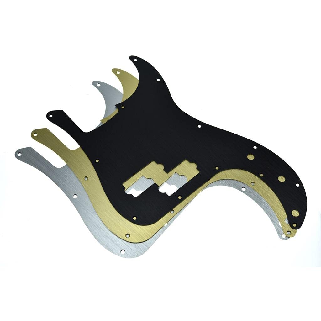 KAISH 13-Hole Metal Aluminium Anodized P Bass Style Pickguard American Modern Style Standard Bass Pick Guard for Precision P Bas