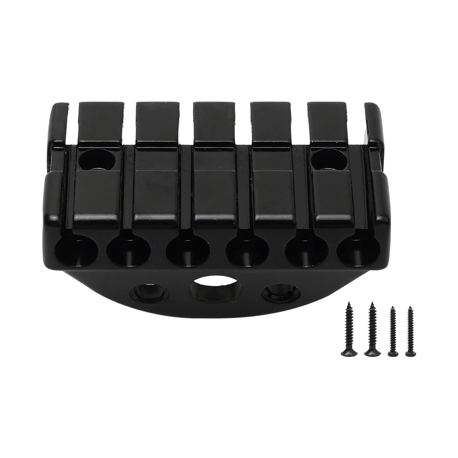 Unxuey 6 String Headless Guitar Locking Nut String Lock Nut Musical Instrument for Guitar Part Replacement (Black)