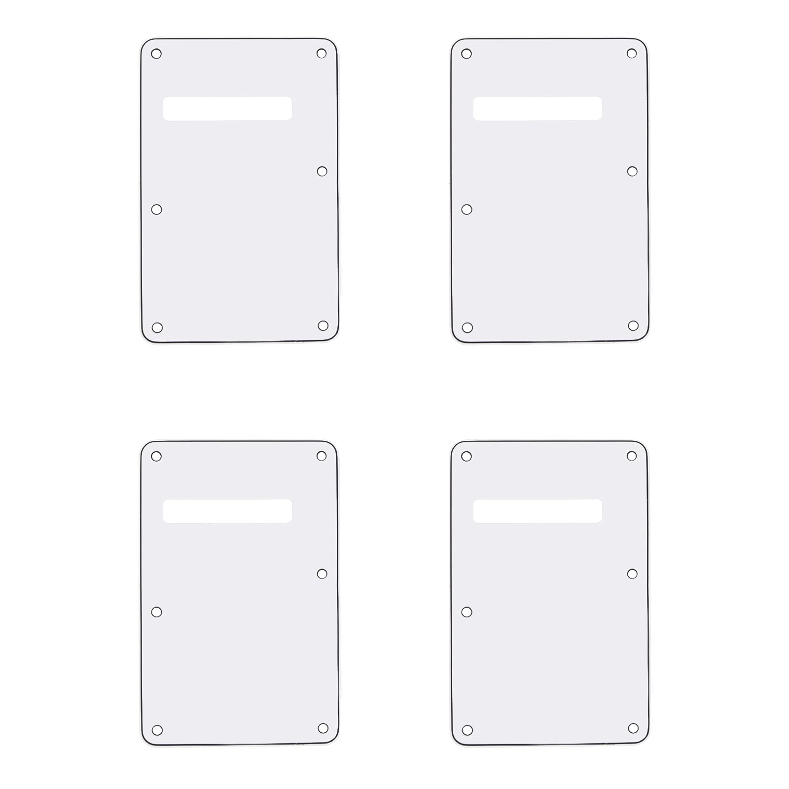 4Pcs Yootones Guitar Strat Back Plate Compatible With Fender Usa/Mexican Standard Stratocaster Modern Style (3Ply White)