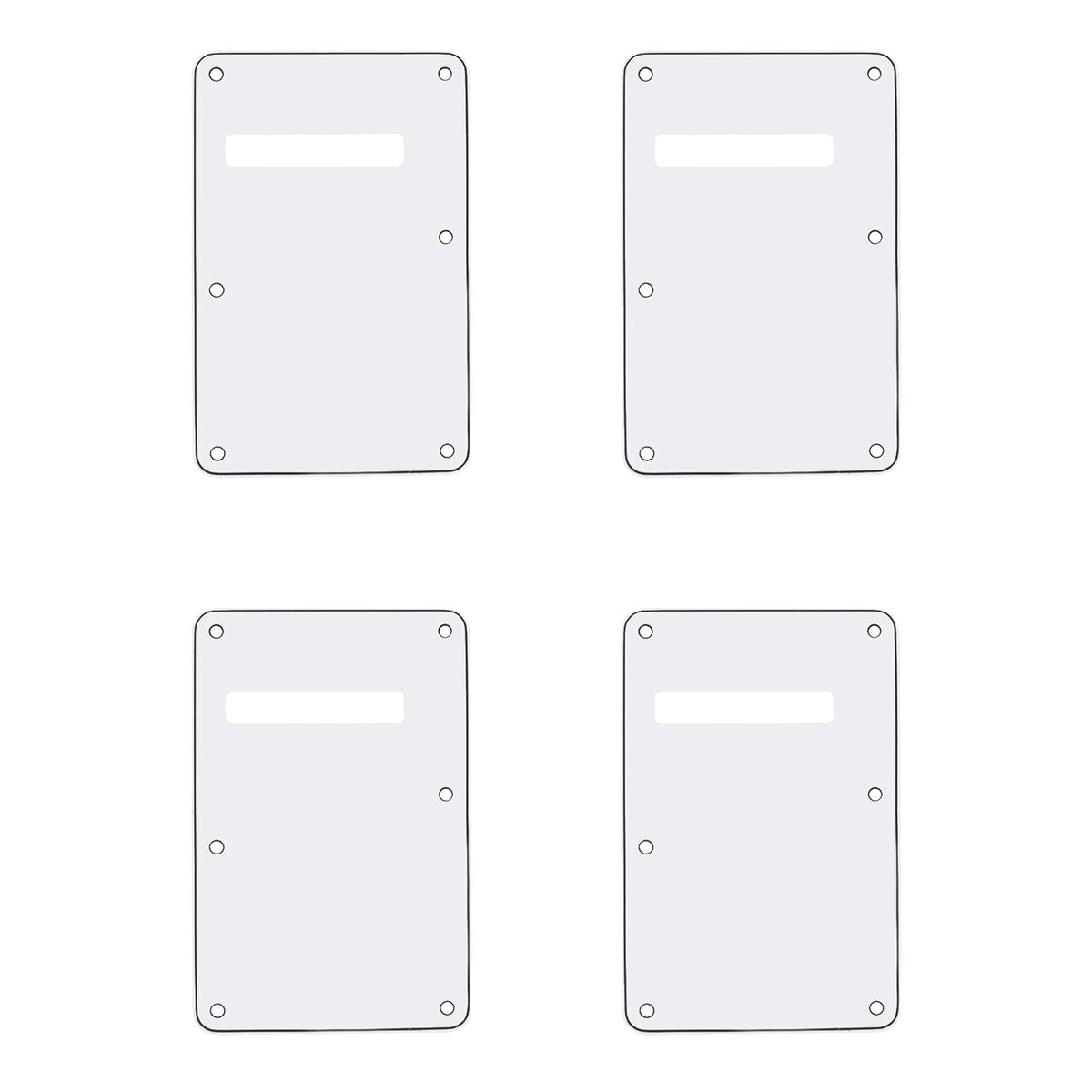 4Pcs Yootones Guitar Strat Back Plate Compatible With Fender Usa/Mexican Standard Stratocaster Modern Style (3Ply White)