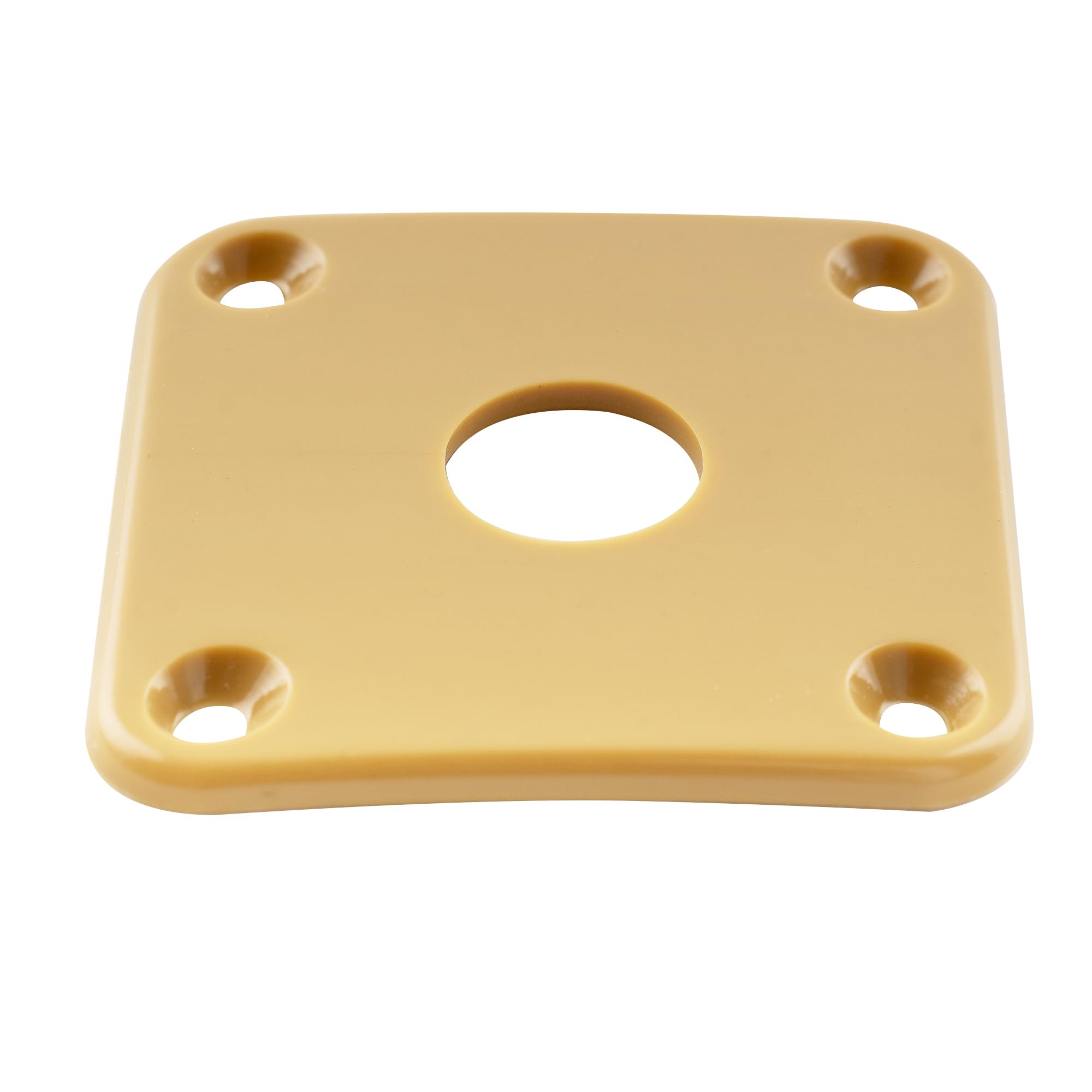 Musiclily Pro Plastic Curved Jack Plate Square Jackplates Compatible with USA Les Paul Epiphone Les Paul Guitar, Brown Cream(Set