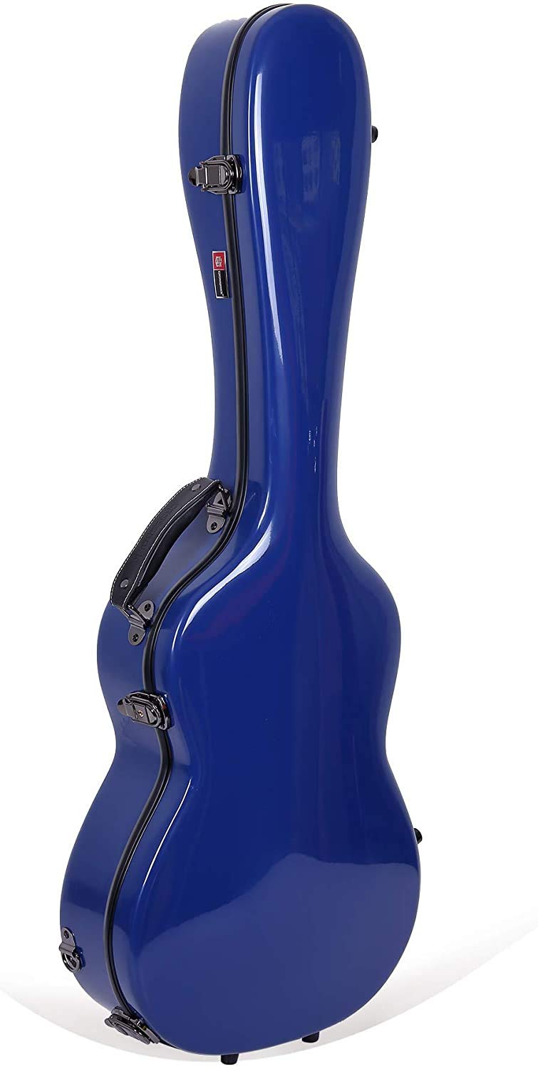 Crossrock Fiberglass Hardshell Backpack Style Navy Blue 3/4 Classical Guitar Case